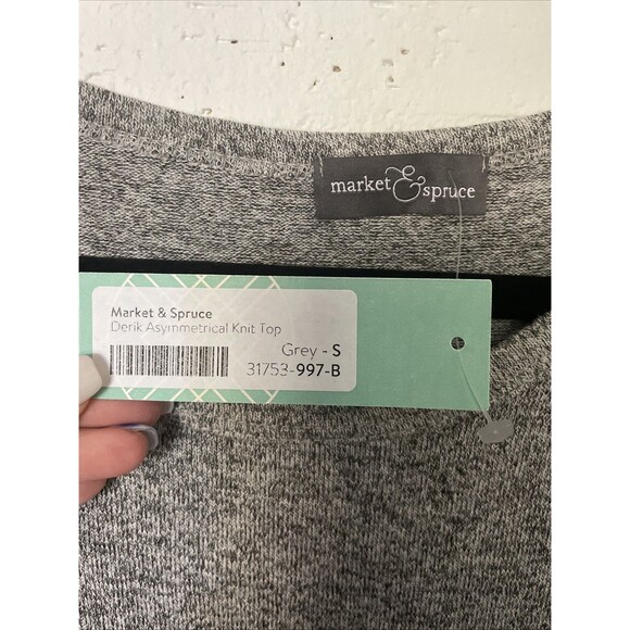 Market & Spruce Derik Asymmetrical Knit Top, LIghtweight, Feminine, NWT, S - Picture 2 of 4